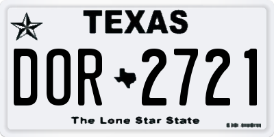 TX license plate DOR2721