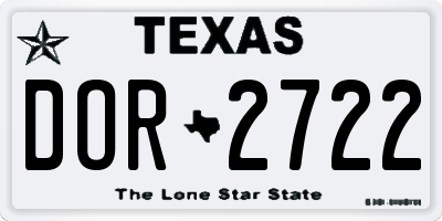 TX license plate DOR2722