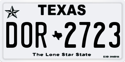 TX license plate DOR2723