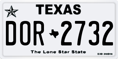 TX license plate DOR2732