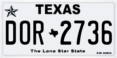 TX license plate DOR2736
