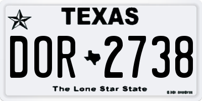 TX license plate DOR2738