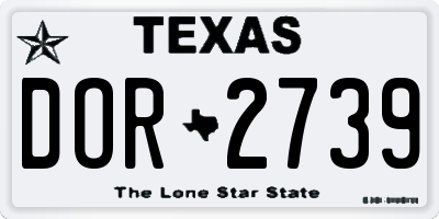 TX license plate DOR2739