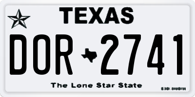 TX license plate DOR2741