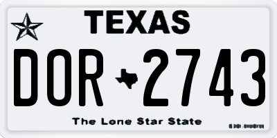 TX license plate DOR2743