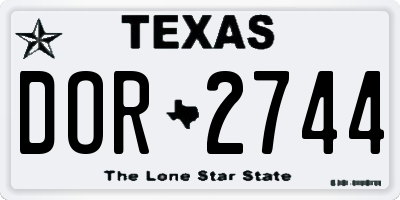 TX license plate DOR2744