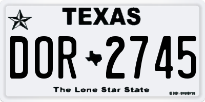 TX license plate DOR2745