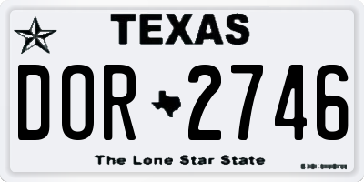 TX license plate DOR2746