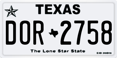 TX license plate DOR2758