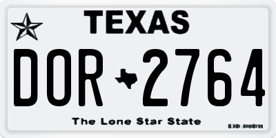 TX license plate DOR2764