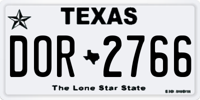 TX license plate DOR2766