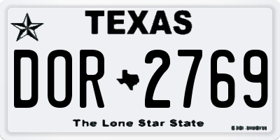 TX license plate DOR2769