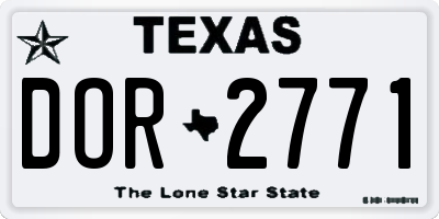 TX license plate DOR2771