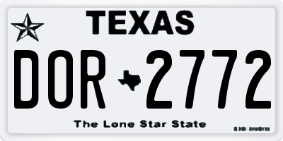 TX license plate DOR2772