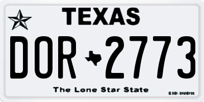 TX license plate DOR2773