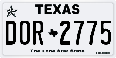 TX license plate DOR2775