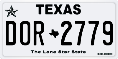 TX license plate DOR2779