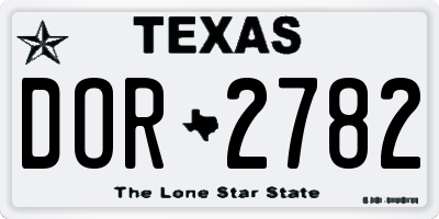 TX license plate DOR2782