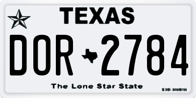 TX license plate DOR2784