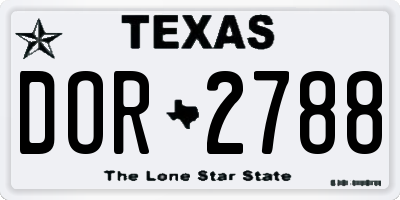 TX license plate DOR2788