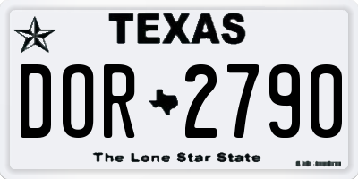 TX license plate DOR2790