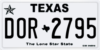TX license plate DOR2795