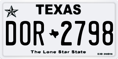 TX license plate DOR2798