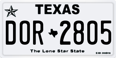 TX license plate DOR2805