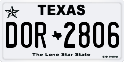 TX license plate DOR2806