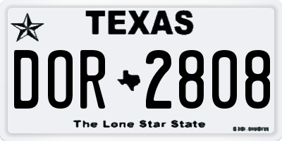 TX license plate DOR2808