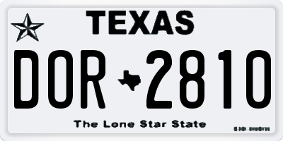TX license plate DOR2810