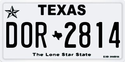 TX license plate DOR2814
