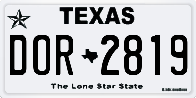 TX license plate DOR2819