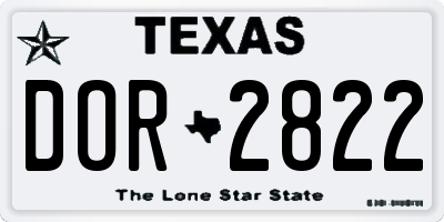 TX license plate DOR2822