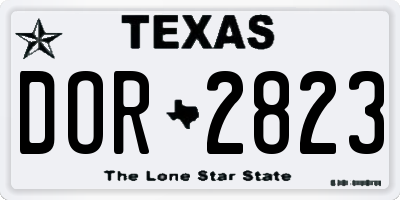 TX license plate DOR2823