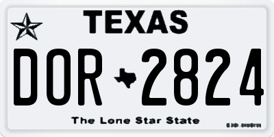 TX license plate DOR2824