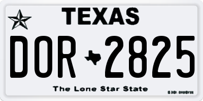 TX license plate DOR2825