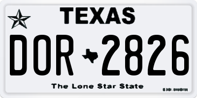 TX license plate DOR2826