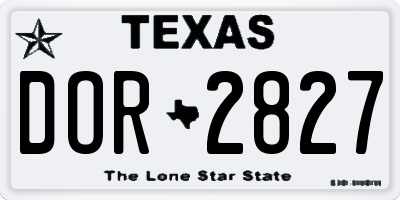 TX license plate DOR2827