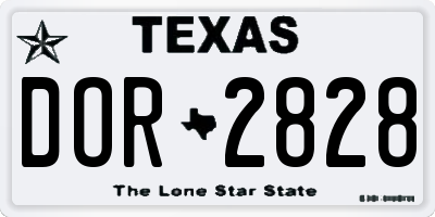 TX license plate DOR2828