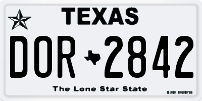 TX license plate DOR2842
