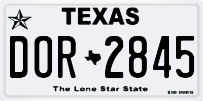 TX license plate DOR2845