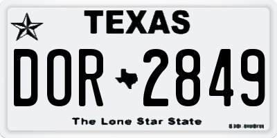 TX license plate DOR2849