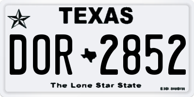 TX license plate DOR2852