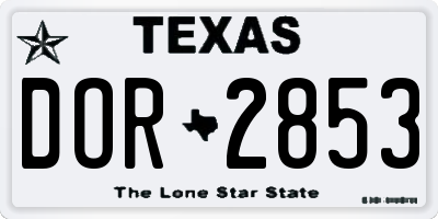 TX license plate DOR2853
