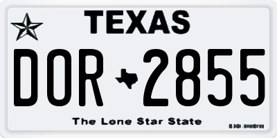 TX license plate DOR2855