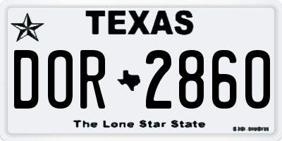 TX license plate DOR2860