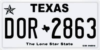 TX license plate DOR2863