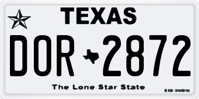 TX license plate DOR2872