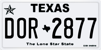 TX license plate DOR2877